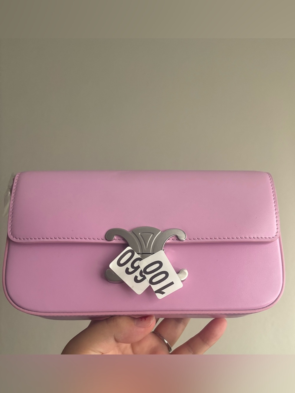 Pink Box Leather Shoulder Bag Crossbody Silver Hardware w/ Minor not smooth spot